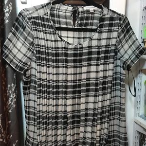 Calvin Klein Women’s Black & White Plaid Blouse